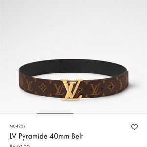 Louis Vuitton Brown Monogram Belt with Gold LV Buckle